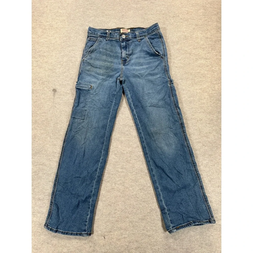 Signature by Levi Strauss & Co. Carpenter Jeans Boys 16 Blue Denim Regular Fit